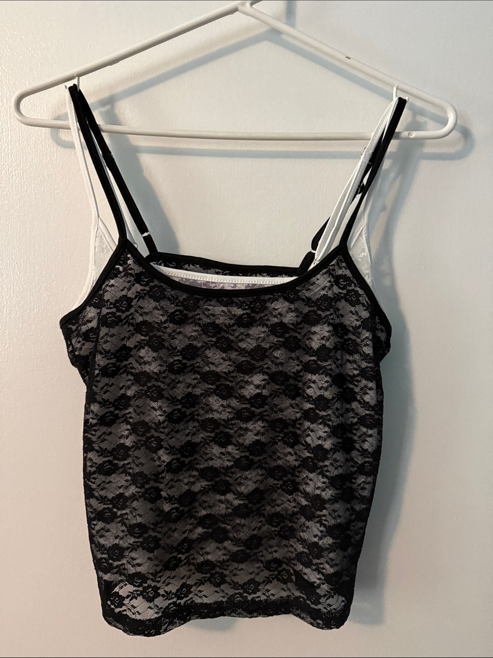 Edikted Black & White Lace Layered Spaghetti Strap Top - Women's Cami